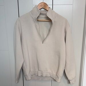 Men's Natural Ivory Quarter-Zip Sweater
